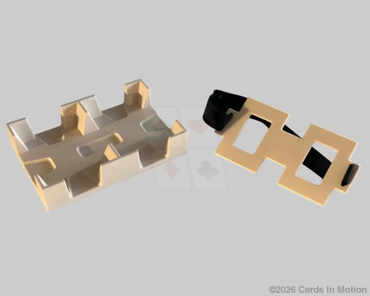 Beige 2 deck tray with strap