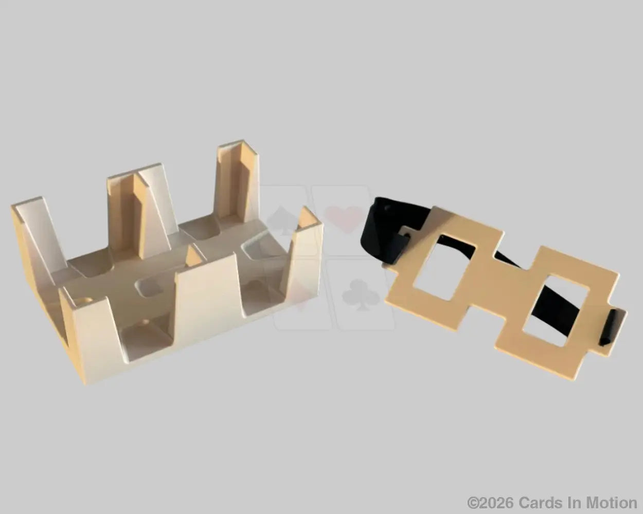 Beige 6 deck tray with strap