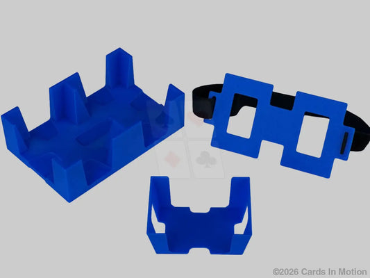 Blue 4-deck tray with strap and basket
