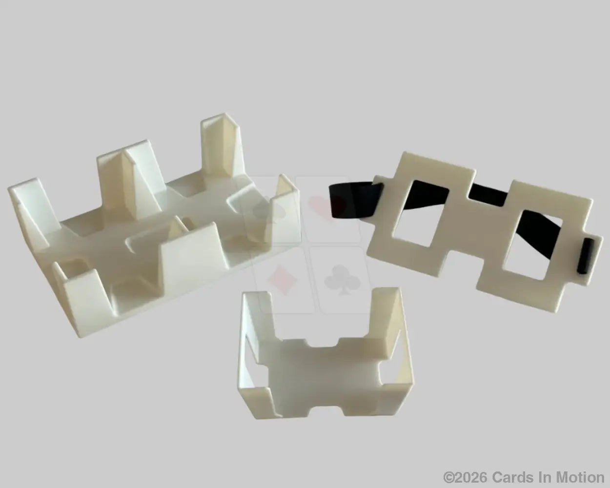 White 4 deck tray with strap and basket